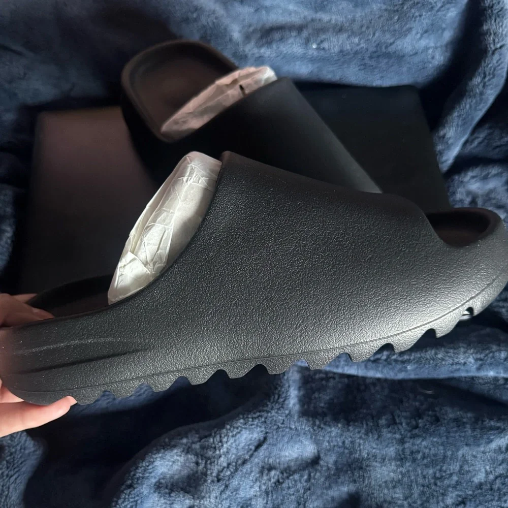 Yeezy Matte Black Platform Slide Sandals